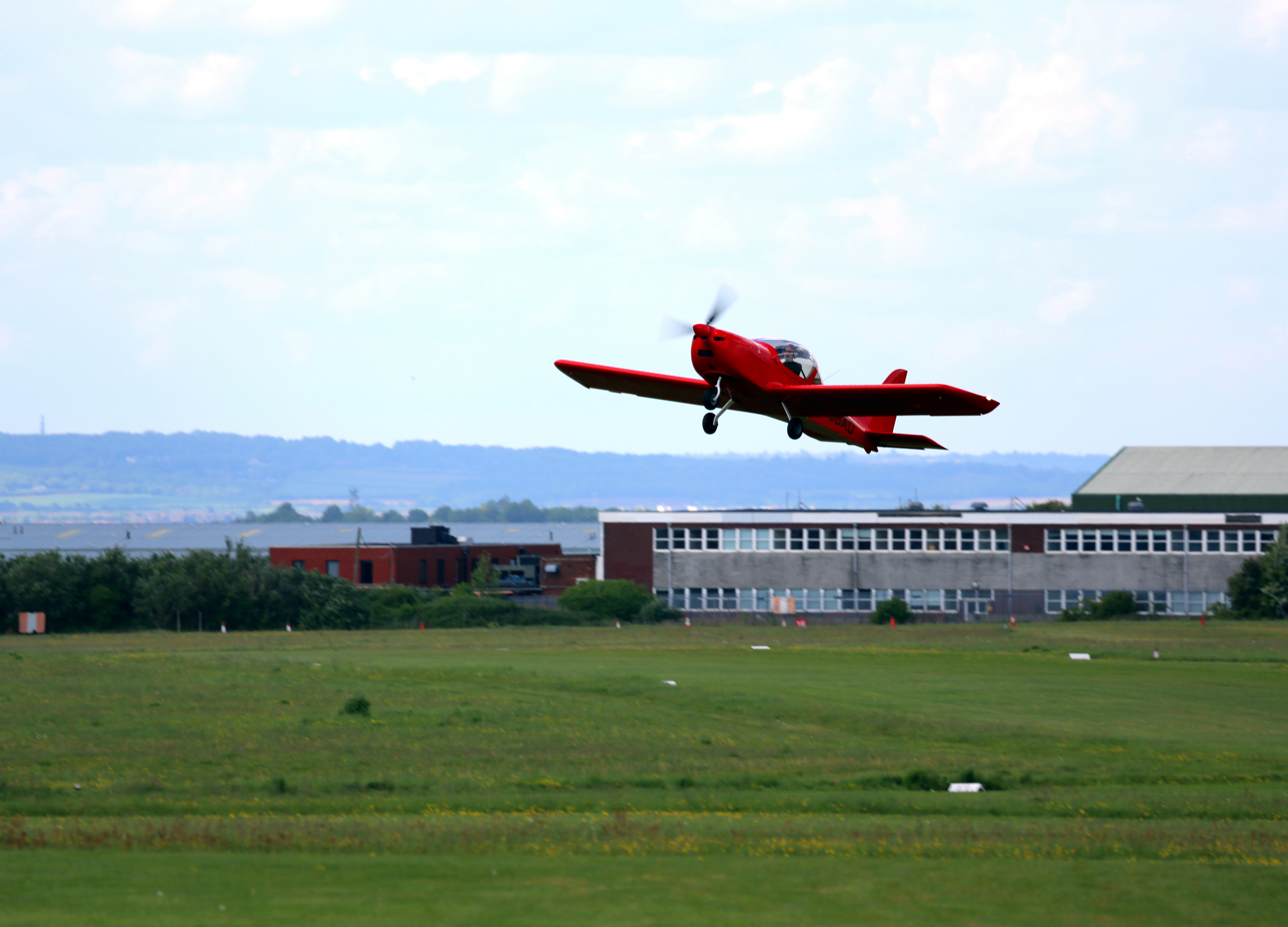 Take-off on trial flight